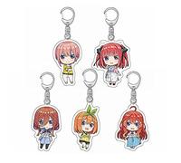 renmuq 5 Pcs Set Keychain The Quintessential Quintuplets Keychain, Cute Anime Nakano Miku Ichika Cartoon Mini Keychain for Car Bike Bag Backpack Cosplay Gifts