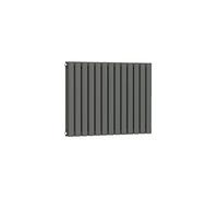 Rennes Anthracite Low Carbon Mild Steel Horizontal Double Panel Mirror Bathroom Heating Radiator - 600 x 770mm, Anthracite Grey