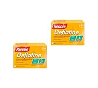 Rennie Deflatine, Trapped Wind and Bloating Tablets, Fast and Effective Heartburn Relief and Indigestion Relief, Sugar Free Mint, 2 Pack of 36 Tablets (72 Units)