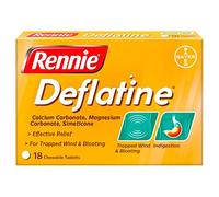 Rennie Deflatine Trapped Wind & Bloatedness Relief Tablets Sugar-Free Mint - 18 Tablets
