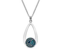 Rennie Mackintosh Inspired Enamelled Oval Teardrop 28mm Round Rose Necklace Pendant On 16 Inch Chain In Presentation Box (Turquoise)