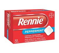 Rennie Peppermint Heartburn Tablets | Heartburn Relief | Indigestion Relief | Acid Reflux | Fast & Effective Antacids| Neutralises Excess Stomach Acid | On-the-go Chewable Tablets | 72 Tablets