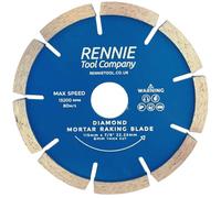 Rennie Tool 115mm / 4.5" Diamond Mortar Disc, Masonry Joint Raking Blade | For Angle Grinders. Repointing Raker Tool for Fast Removal of Old Mortar, Brickwork Pointing. 115mm Mortar Grinding Discs