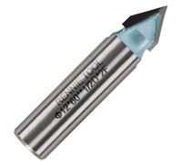 Rennie Tool 12mm x 60 Degree x 1/2" Shank TCT V Groove / Chamfer Router Bit | Tungsten Carbide Tipped Router Cutter Bit For V Grooving Chamfering Etc Compatible With Festool Hikoki Dewalt Trend Router