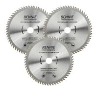 Rennie Tool 160mm x 20mm Bore x 60T TCT Circular Saw Blades (3 Pack) | Fits Festool TS55 Makita Dewalt Circular Saws Etc, 160mm Circular Wood Saw Blades + 16mm Reduction Rings Also Fits 165mm Saws