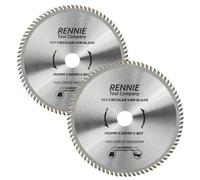 Rennie Tool 2 Pack - 160mm x 20mm Bore x 80T TCT Circular Saw Blades | Fits Festool TS55 Makita Dewalt Circular Saws Etc, 160mm Circular Wood Saw Blade + 16mm Reduction Rings Also Fits 165mm Saws