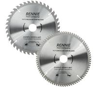 Rennie Tool 2 Pack - 210mm x 30mm Bore x 40T & 80T TCT Circular Saw Blades | For Festool Bosch Makita Dewalt Circular Saws Etc. With 25mm 20mm & 16mm Bore Reduction Rings. 210mm Circular Wood Saw Blades