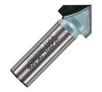 Rennie Tool 20mm x 90 Degree x 1/2" Shank TCT V Groove / Chamfer Router Bit | Tungsten Carbide Tipped Router Cutter Bit For V Grooving Chamfering Etc Compatible With Festool Hikoki Dewalt Trend Router