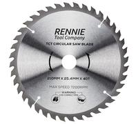 Rennie Tool 210mm x 40T x 25.4mm Bore TCT Circular Saw Blade | Fits Evolution Saws & Evolution Rage Saws. 210mm Circular Wood Saw Blade With 40 Teeth For Wood MDF Plywood Laminates Etc