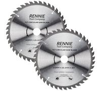 Rennie Tool 210mm x 40T x 25.4mm Bore TCT Circular Saw Blades (2 Pack) | Fits Evolution Saws & Evolution Rage Saws. 210mm Circular Wood Saw Blades With 40 Teeth For Wood MDF Plywood Laminates Etc