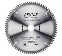 Rennie Tool 210mm x 80T x 25.4mm Bore TCT Circular Saw Blade | Fits Evolution Saws & Evolution Rage Saws. 210mm Circular Wood Saw Blade With 80 Teeth For Wood MDF Plywood Laminates Etc