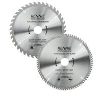 Rennie Tool 216mm x 30mm Bore x 40T & 80T TCT Circular Saw Blades (2 Pack) | For Bosch Makita Dewalt Circular Saws Etc. With 25mm 20mm & 16mm Bore Reduction Rings. 216mm x 40 & 80 Teeth Wood Saw Blades