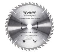 Rennie Tool 255mm x 40T x 25.4mm Bore TCT Circular Saw Blade | Fits Evolution Saws & Evolution Rage Saws. 10" (10 inch) / 255mm Wood Saw Blade 25.4mm / 1" (1 Inch) Bore 40 Teeth.