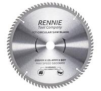 Rennie Tool 255mm x 80T x 25.4mm Bore TCT Circular Saw Blade | Fits Evolution Saws & Evolution Rage Saws. 10" (10 inch) / 255mm Wood Saw Blade 25.4mm / 1" (1 Inch) Bore 80 Teeth.
