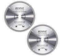 Rennie Tool 255mm x 80T x 25.4mm Bore TCT Circular Saw Blades (2 Pack) | Fits Evolution Saws & Evolution Rage Saws. 10" (10 inch) / 255mm Wood Saw Blades 25.4mm / 1" (1 Inch) Bore 80 Teeth.