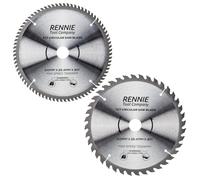 Rennie Tool 2pcs 210mm x 40T & 80T x 25.4mm Bore TCT Circular Saw Blades | Fits Evolution Saws & Evolution Rage Saws. 210mm Circular Wood Saw Blades With 80 Teeth For Wood MDF Plywood Laminates Etc
