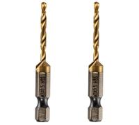 Rennie Tool 2pcs M3 x 0.5 Combination Drill and Tap Bit, 1/4" Hex Shank | Titanium Coated HSS Spiral Flute Metric Coarse Drilling Tapping Tool. 3mm x 0.5mm Pitch Drill Bits