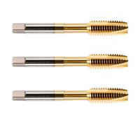 Rennie Tool - 3 Pack - M16 x 2 Spiral Point Taps HSS M2 Titanium Coated | 16mm Thread. Metric Hand/Machine Screw Tap Metric Coarse. For Tapping Through Holes Tin Coated