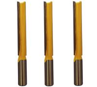 Rennie Tool 3pc 1/2" x 1/2" Shank x 76mm Flute TCT 2F Straight Router Bits | Extra Long Carbide Tipped Kitchen Worktop Router Cutter Bit 2 Flute. Compatible With Makita Katsu Dewalt Trend Router Etc