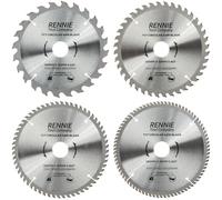 Rennie Tool 4pc 185mm x 30mm Bore x 24T 40T 60T 80T TCT Circular Saw Blades