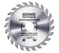 Rennie Tool 85mm x 15mm (10mm) Bore x 24T TCT Circular Saw Blade | Fits Worx Worxsaw Bosch Makita Ryobi Makita Circular Saws. With 10mm Reduction Rings 24 Teeth Mini Circular Wood Saw Blade