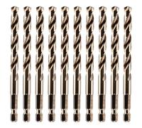 Rennie Tool Box of 10 x 7mm Hex Shank HSS Cobalt Jobber Drill Bits Set