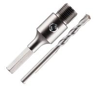 Rennie Tool Company 110mm Hex Shank Adapter and Tungsten Carbide Drill Bit - 8mm Pilot Drill for TCT Core Drill, Carbide Tipped Drill Bit For Concrete, Masonry, Brick and Aerated Block