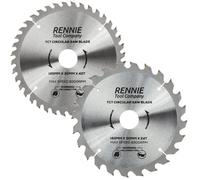 Rennie Tool Company 2 Pack - 185mm X 24T & 40T Tct Circular Wood Saw Blades. Fits Evolution Bosch Makita Ryobi Dewalt Circular Saws Etc