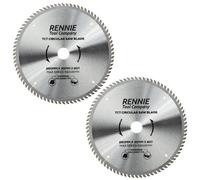 Rennie Tool Company 2 Pack - 260mm X 80T Tct Circular Wood Saw Blade. Fits Festool Bosch Makita Dewalt Circular Saws Etc