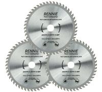 Rennie Tool Company 3 Pack - 160mm X 48T Tct Circular Wood Saw Blades Fits Bosch, Makita, Black & Decker, Dewalt, Festool Ts55 Etc