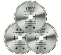 Rennie Tool Company 3 Pack - 160mm X 80T Tct Circular Wood Saw Blades Fits Bosch, Makita, Black & Decker, Dewalt Festool Ts55 Etc