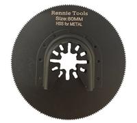 Rennie Tool Company Rennie Tools 80mm Diameter Round Oscillating Multi Tool Blades For Wood, Plastic & Metal. Universal Fitting Multitool Blades
