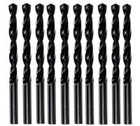 Rennie Tool Company Rennie Tools Box Of 10 X 9.5mm Hss Jobber Drill Bits - Black Roll Forged Hss-R For Carbon + Alloy Steel, Plastics & Wood. Din338