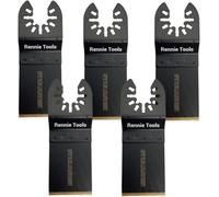 Rennie Tool Company Rennie Tools Pack Of 5 X 35mm Wide Heavy Duty Carbide Oscillating Multitool Blades For Hard Metals, Stainless Steel Etc