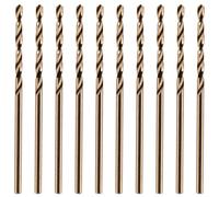 Rennie Tools - 10pc 1.9mm HSS Gold Cobalt Jobber Drill Bit Set for Stainless Steel, Hard Metals, Aluminium, Cast Iron, Copper