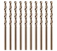 Rennie Tools - 10pc 2.9mm HSS Gold Cobalt Jobber Drill Bit Set for Stainless Steel, Hard Metals, Aluminium, Cast Iron, Copper