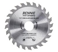 Rennie Tools 115mm Circular Saw Blade TCT Wood Cutter Blade. 24 Teeth (24T) Carbide Tipped Saws for Woodworking Wood Cutting 7/8 inch (22.23mm) Bore + 20mm and 16mm Reduction Rings.