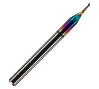 Rennie Tools - 1mm Cutting Diameter x 3mm Single Flute (O Flute) Solid Carbide Up Cut DLC Coated Spiral Router Cutter For ACM Aluminum Acrylic PVC MDF Plastic Endmill/End Mill