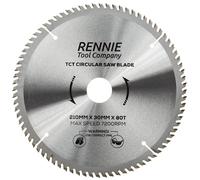 Rennie Tools - 210mm x 30mm x 80T TCT Circular Wood Saw Blade Includes 25mm 20mm & 16mm Bore Reduction Rings. Compatible with Festool Bosch Makita Dewalt Circular Saw Etc, Fits 216mm circular saws.