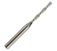 Rennie Tools - 2mm Cutting Diameter x 17mm Flute x 1/8" (3.175mm) Shank Solid Carbide Down Cut 2 Flute Spiral Router Bit / Cutter For Soft & Hard Woods, MDF, Laminated Plywood, Particle Board Etc.