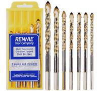Rennie Tools 7 Pc Multi-Material Tile Drill Bits Set 5mm 6mm 7mm 8mm 10mm