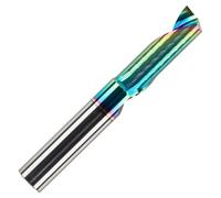 Rennie Tools - 8mm Cutting Diameter x 25mm Single Flute (O Flute) Solid Carbide Up Cut DLC Coated Spiral Router Cutter For ACM Aluminum Acrylic PVC MDF Plastic Endmill/End Mill