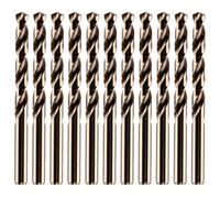 Rennie Tools - Box of 10 x 10.7mm HSS Gold Cobalt Jobber Drill Bit Set For Stainless Steel, Hard Metals, Aluminium, Cast Iron, Copper. Twist Drill Bit Sets Supplied In A Box. 10.7mm Drill Bit Set