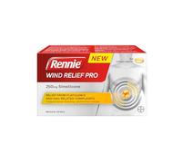Rennie Wind Relief Pro, Effective Relief from Flatulence and Gas-Related Complaints, 250 mg Simeticone, 50 Soft Gel Capsules