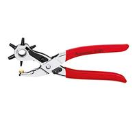 Rennsteig 105 220 4 Nickel on Card Revolving Punch Pliers, Silver/Red