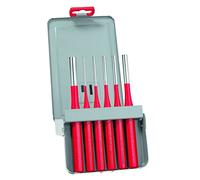 Rennsteig 425 560 6 "Exclusive" Parallel Pin Punch Set in Plastic Stand, Red