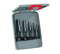Rennsteig 471 901 3 Double-Edged Screw Extractor Set in Metal Case, 0 V, Black, Size 1-5, Set of 5 Piece