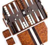 RENO Backgammon Set-15 Inch Elegant Leather Backgammon Sets - Backgammon set for Adults and Kids -Travel Backgammon -Garden games-Board games for 2