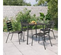 reno medium square steel 5 piece garden dining set in anthracite