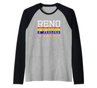 Reno Pride Nevada Gay Lesbian Queer LGBT Rainbow Flag Raglan Baseball Tee